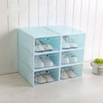 thumbnail image 1 of Clear Plastic Shoe Boxes Stackable Floding DIY Shoe Drawers Storage Container Organizers, 1 of 6