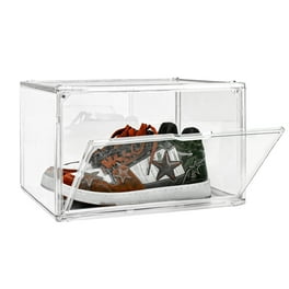 Mainstays Clear Plastic Glossy Finish Shoe Box with Lid - S Each