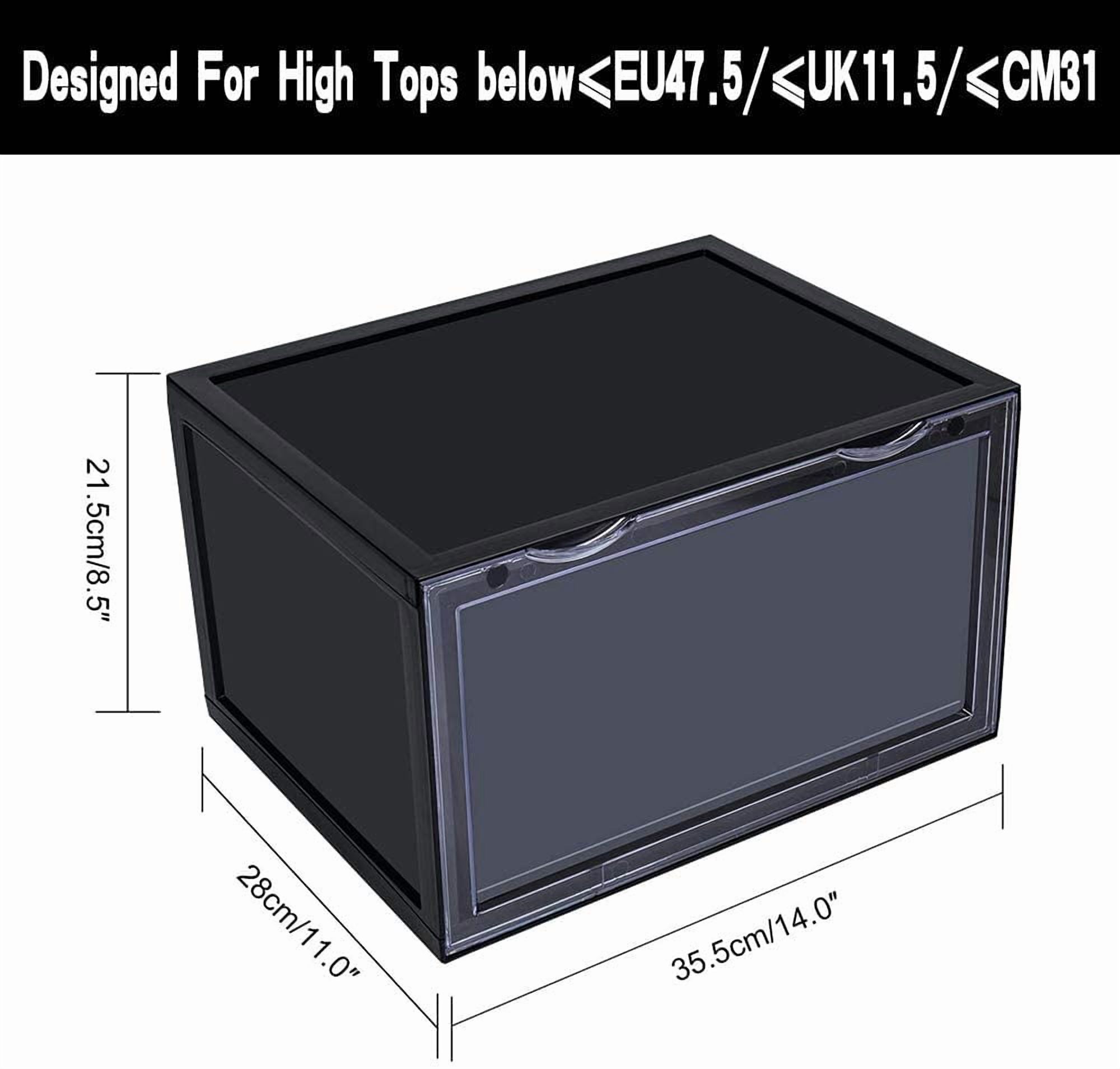 Clear Plastic Shoe Boxes with Magnetic Closure, Stackable D Style Black ...