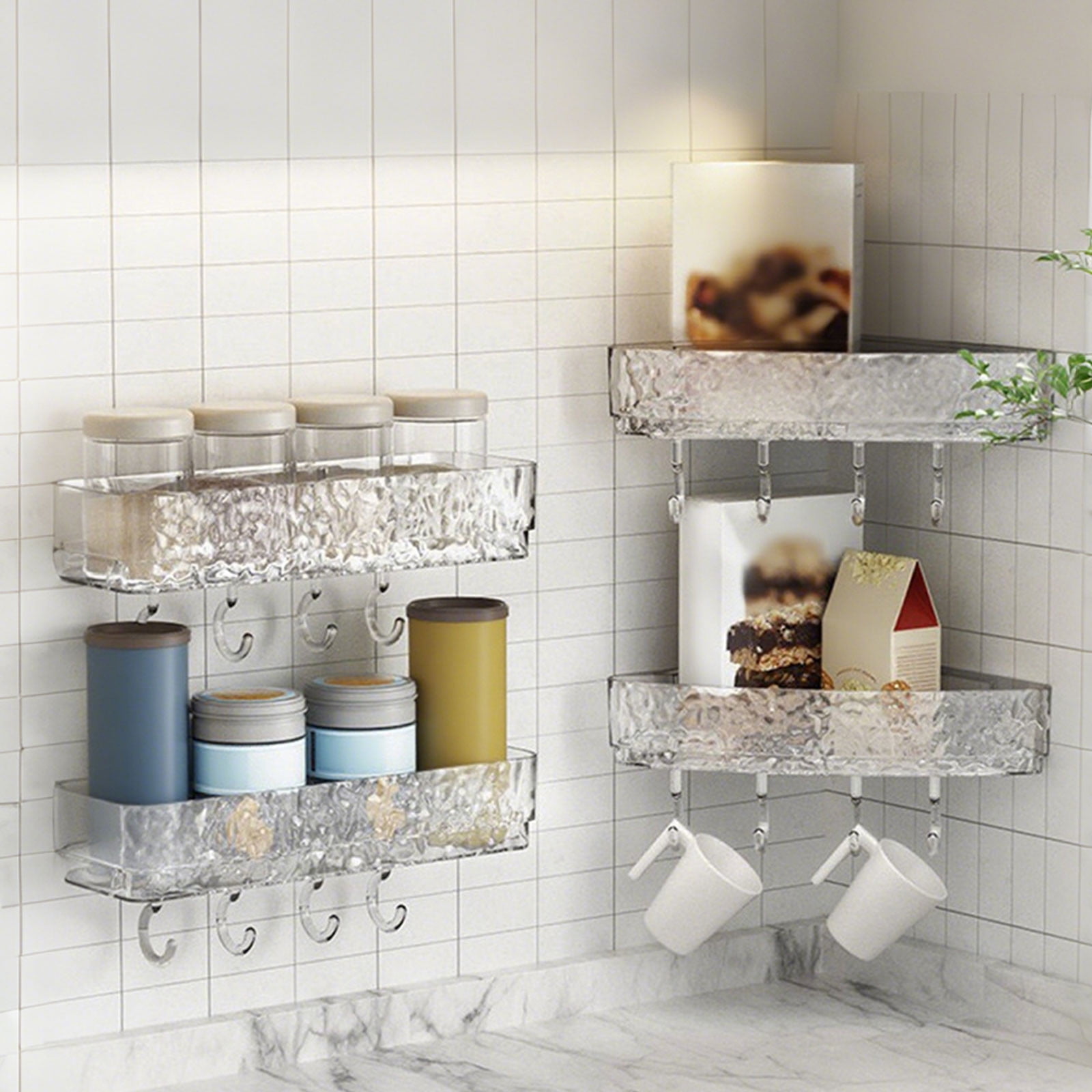 Clear Plastic Shower Storage Rack | Corrugated Triangular Shelf Basket ...