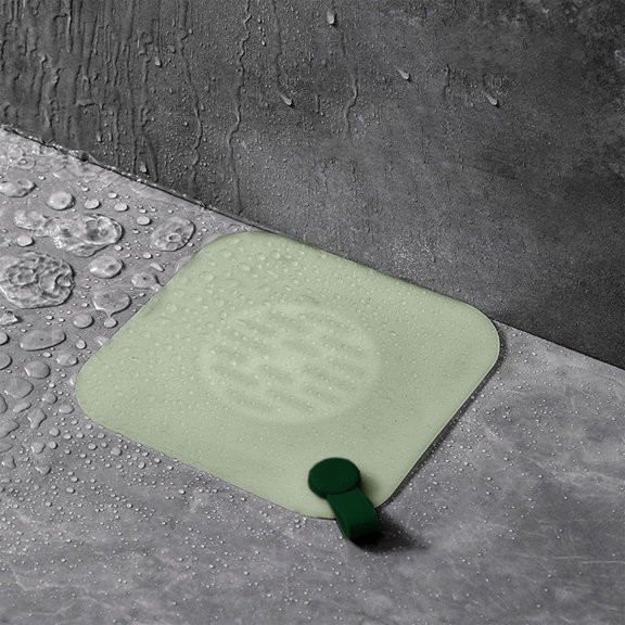 Clear Plastic Silicone Floor Drain Cover Mat with Non-Slip Grip and Odor Barrier for Bathroom and Kitchen Sinks, Prevents Leaks and Slips, Easy Clean Design(Green),Ccwuwei