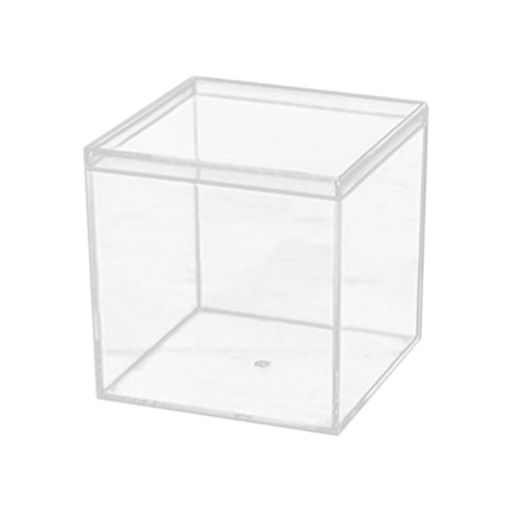 Clear Plastic Square Showcase for Collectibles, Transparent Acrylic Specimen Box, Small Gift Packaging, Desktop Storage Container for Tiny Parts and Jewelry Beads