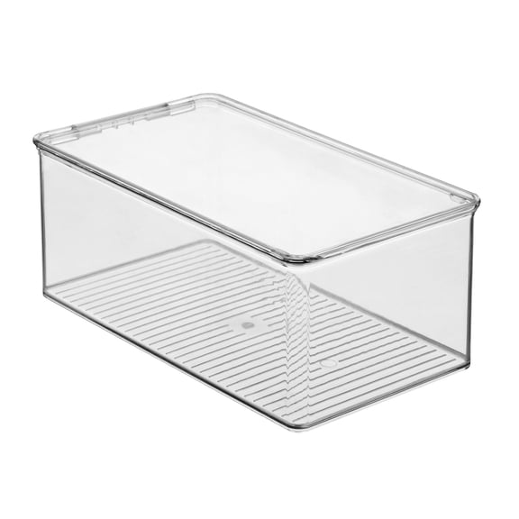 Clear Plastic Stackable Shoe Box with Hinged Lid for Closet Organization