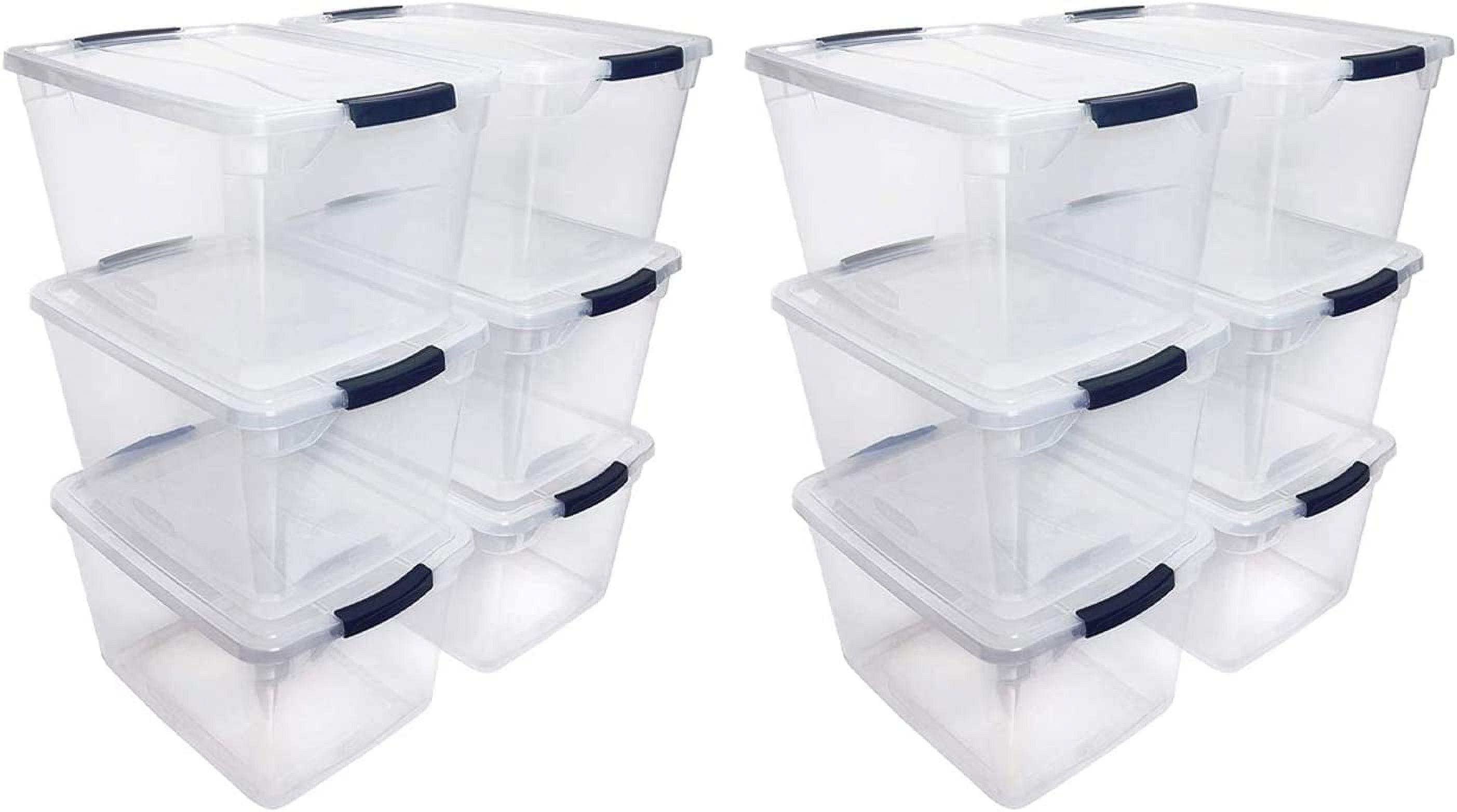 Clear Plastic Stackable Storage Bins (30 Quarts each) 12 Pack