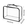 thumbnail image 1 of Clear Plastic Storage Bag - Large Capacity Transparent Organizer with Reinforced Handle | Foldable & Portable for Clothes, Travel, Dorm | Modern Minimalist Design | Odorless & Breathable Fabric, 1 of 3