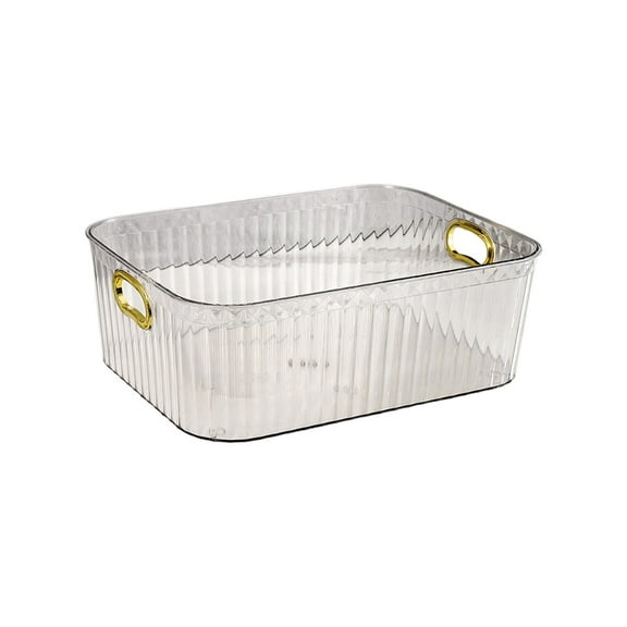 Clear Plastic Storage Basket | Multi-Purpose Organizer for Snacks, Cosmetics & Home Organization | 9.06" x 6.30" x 3.54" | White or Green