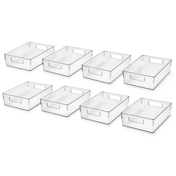Clear Plastic Storage Bin 10.8 X 7.9 X 3.4 Inch Versatile Home Organization Container