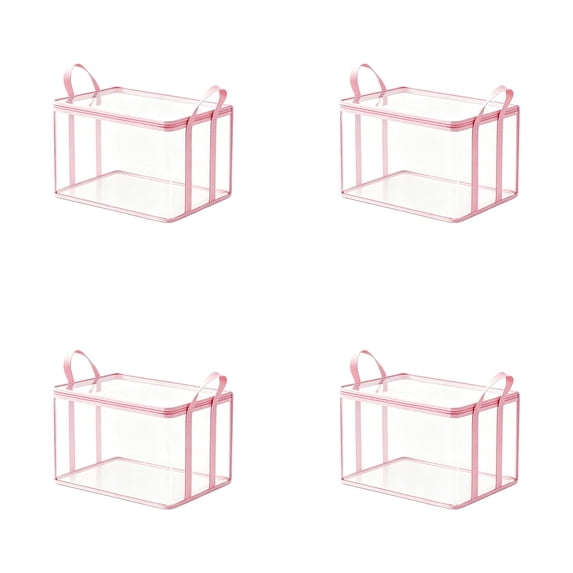 Clear Storage Bin with Hinged Lid, Large Heavy-Duty Thick Storage Box for Clothes and Organizing, High Capacity Durable Container for Home, Travel, Attic, and Moving