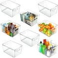Clear Plastic Storage Bins, Food Storage Bins for Refrigerator, Freezer