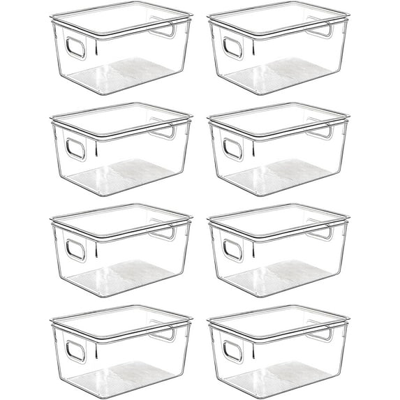 Clear Plastic Storage Bins with Lids, Perfect for Kitchen Organization ...