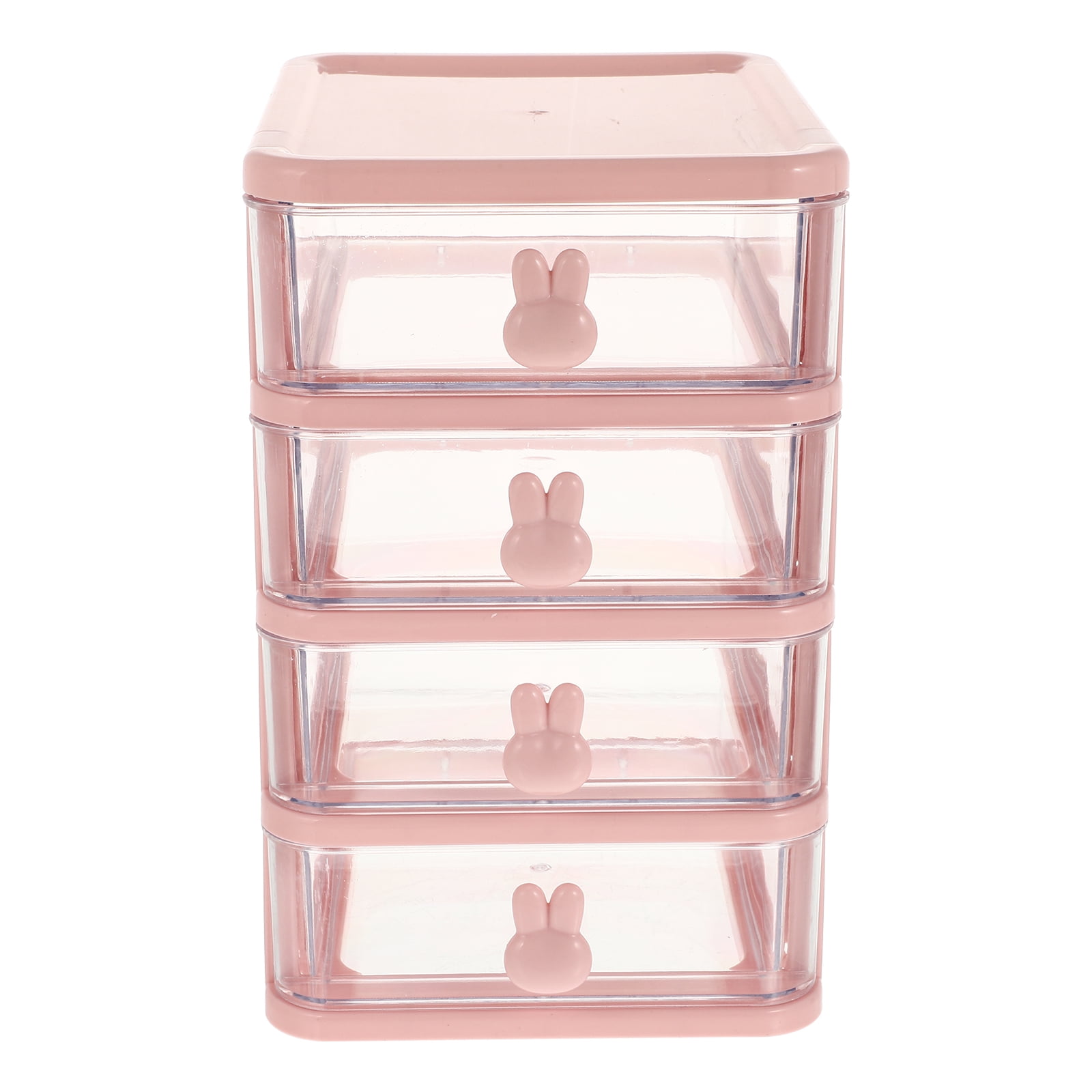Clear Plastic Storage Bins Shelves Mini Desk Organizer Cosmetic Drawers