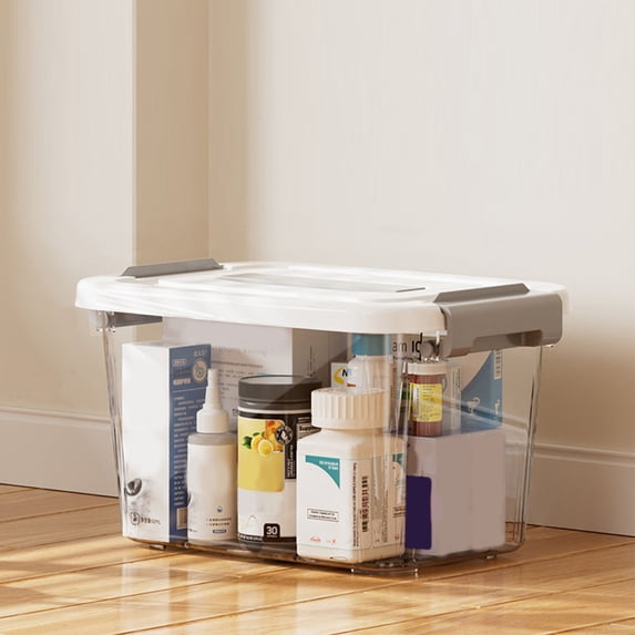 Clear Plastic Storage Bins with Lids - Thickened Durable Stackable Containers for Organizing Clothes, Medicine, Home Essentials