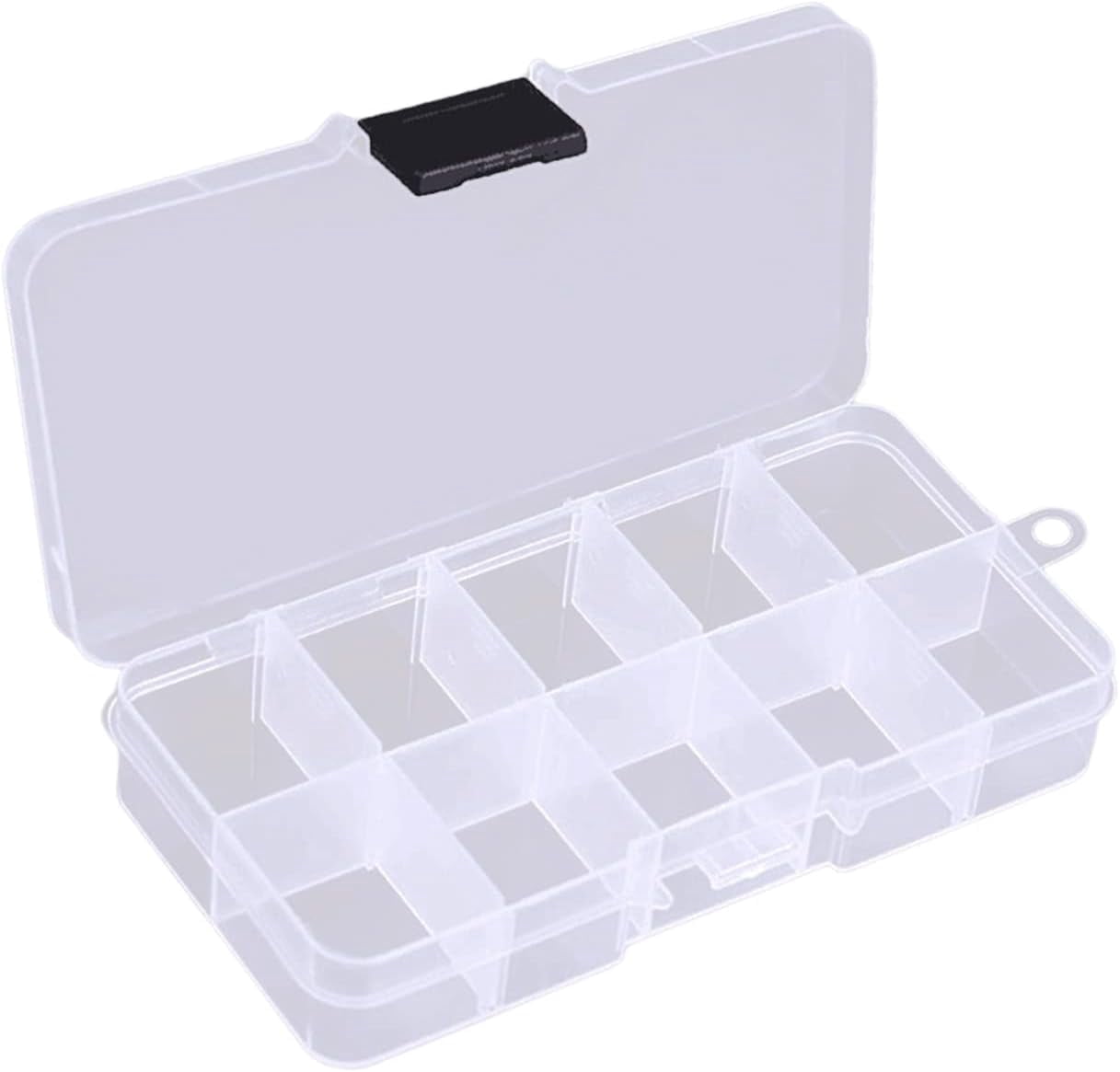 Clear Plastic Storage Box 10 Compartment With Sealing Lid Container For ...