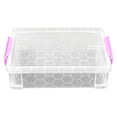 thumbnail image 1 of Clear Plastic Storage Box, 8.85X2.75X5.5inch Stackable Lidded Organizer Bin with Secure Latch, Durable Transparent Container for Home, Office, Pantry, Closet Organization, 1 of 7