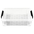 thumbnail image 1 of Clear Plastic Storage Box, 8.85X2.75X5.5inch Stackable Lidded Organizer Bin with Secure Latch, Durable Transparent Container for Home, Office, Pantry, Closet Organization, 1 of 7