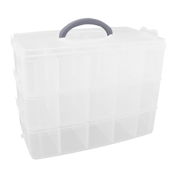 Clear Plastic Storage Box, Bead & Jewelry Organizer for Craft Supplies, Portable DIY Art Supply Organizer for Beads, Buttons, Thread, Sewing Kit, Small Parts