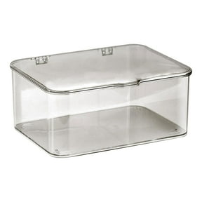 Clear Plastic Storage Box with Hinged Lid – Stackable Organizer for Desk, Cosmetics, Art Supplies, Phone Accessories, And Small Items, Multi-Use And Durableciozy