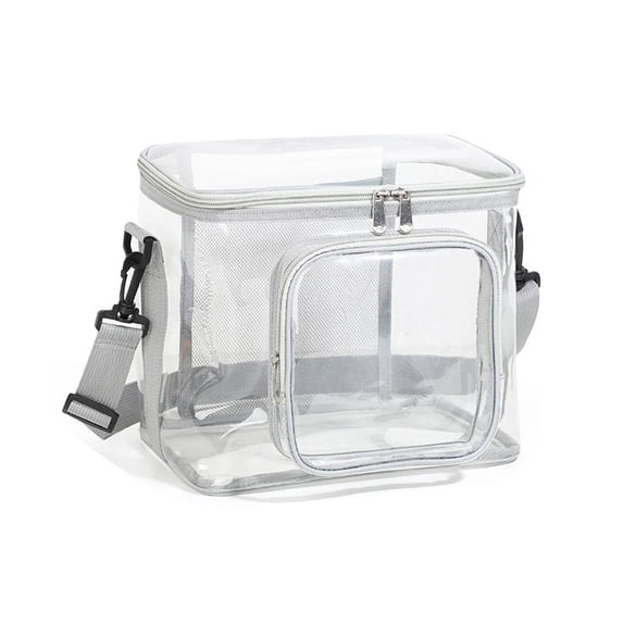 Clear Plastic Storage Box with Lid | Portable Organizer for Clothes, Camping & Travel | 26x23x18.5cm Foldable Storage Bin for Home, Dorm & Moving | Transparent Fabric Collapsible Container
