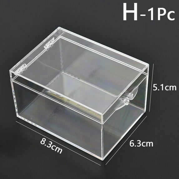 Clear Plastic Storage Box Rectangular Transparent Organizer for Specimen Display Jewelry Desktop Home Organization 9 Sizes