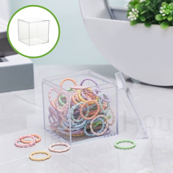 Clear Plastic Storage Box, Transparent Acrylic Container With Lid, 10x10x10cm Organizer For Toys Candy Jewelry Party Gifts Display