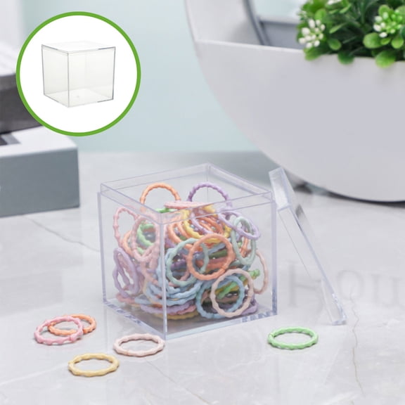 Clear Plastic Storage Box, Transparent Acrylic Container With Lid, 10x10x10cm Organizer For Toys Candy Jewelry Party Gifts Display