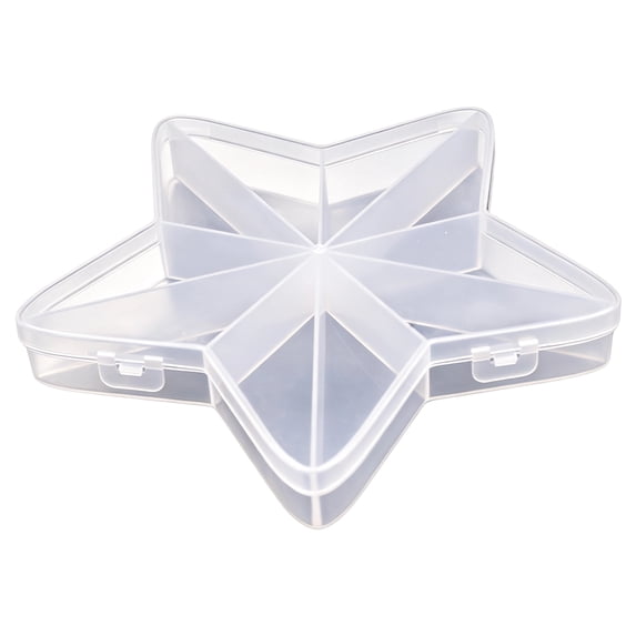 Clear Plastic Storage Box with Dividers for Christmas Ornaments, Beads, and Holiday Crafts, Desktop Organizer for Tiny Toys and DIY Jewelry Supplies