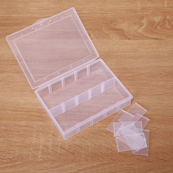 Clear Plastic Storage Case Container for Fishing, Tackle Organizer Box with Dividers for Jewelry Beads Collection, Adjustable Compartments Snack Box, 1 Pcs, 5.19x3.93x1.10"