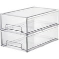 Clear Plastic Storage Drawer Organizer Bins, Perfect for Kitchen