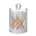 thumbnail image 1 of Clear Plastic Storage Jar with Dust-Resistant Lid, Multi-Use Organizer for Bathroom/Desktop Cosmetics, Cotton Swabs, Candies (Multiple Sizes, Round & Square Design), 1 of 6