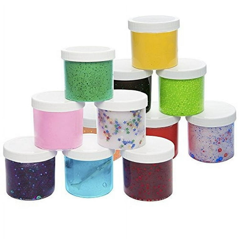 Chica and Jo 8Oz Slime Glue Putty Storage Containers Jars (6 Pack