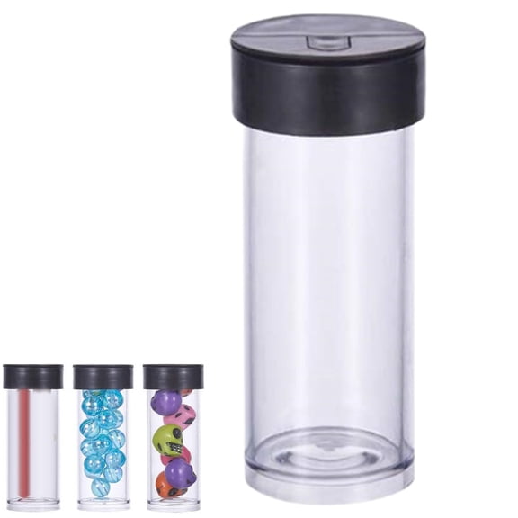 Clear Plastic Storage Tubes with Black Lids, Transparent Empty Organizer Containers for Beads, Crafts, Small Parts