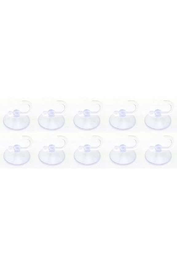 Clear Plastic Suction Cups with Swivel Hooks, 30 mm, Set of 10, Christmas