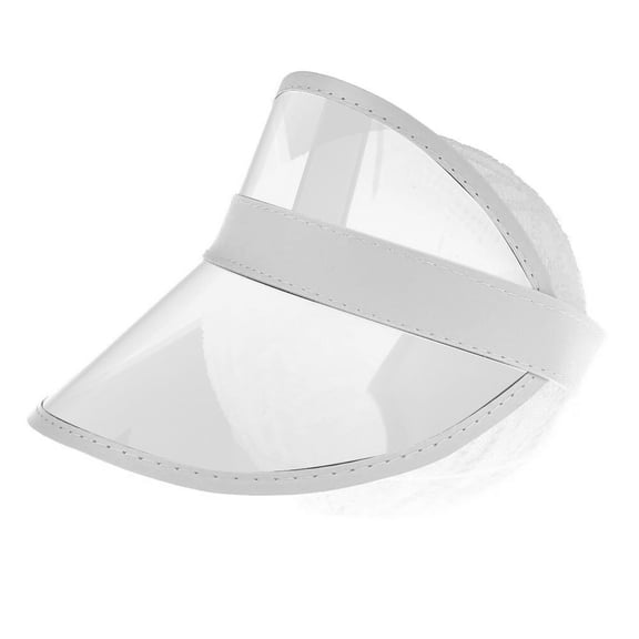 Clear Plastic Sun Visor Hat Wide Brim Adjustable Elastic Band Lightweight for Beach Summer Golf Tennis and Outdoor Sports