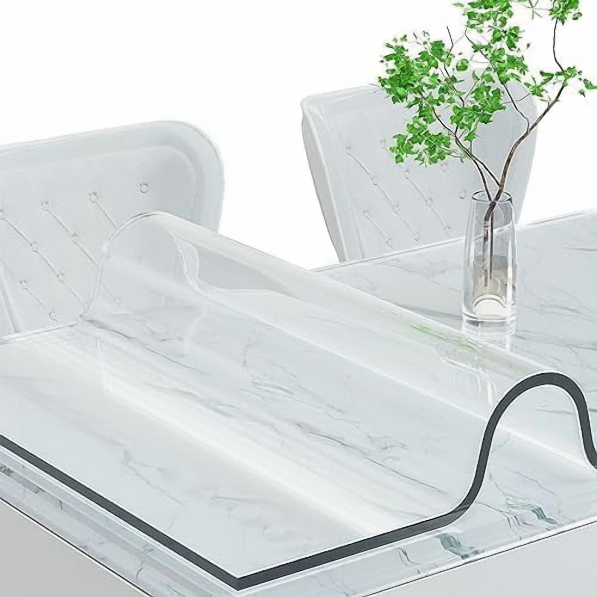 Clear Plastic Table Cover Protector Rectangle 24 x 60'', Thick ...