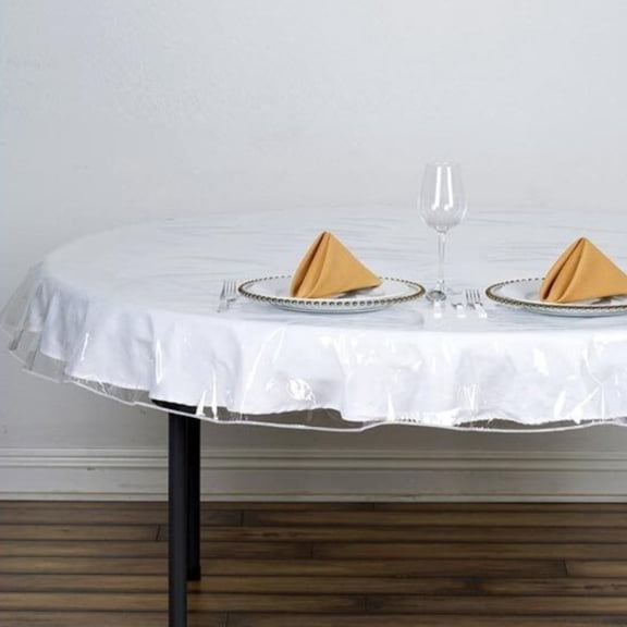 Clear Plastic Tablecloth Protector Round Table Cloth Vinyl (70 Round)