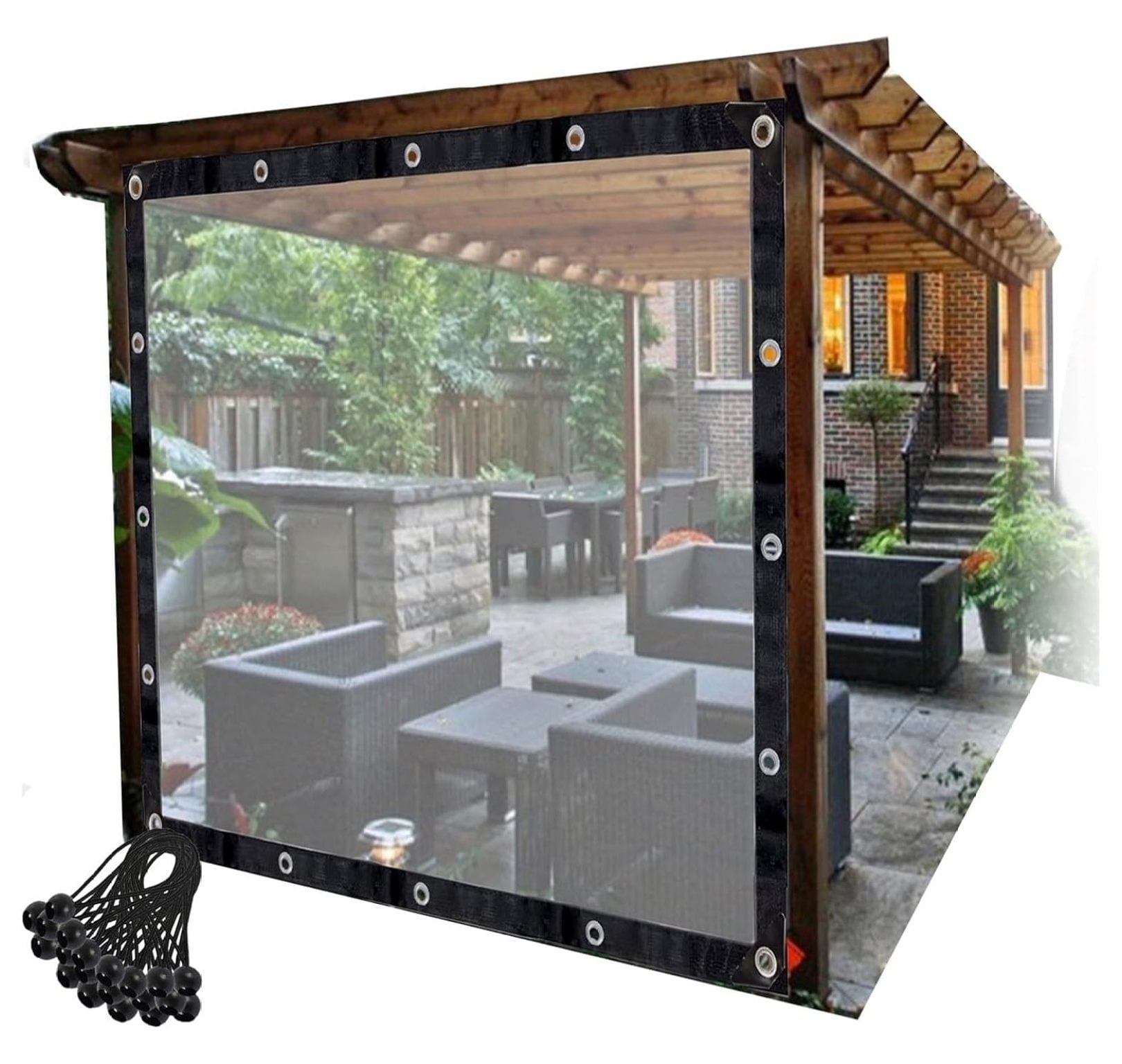 Clear Plastic Tarpaulins with Eyelets, Vinyl Patio Enclosure Panels ...