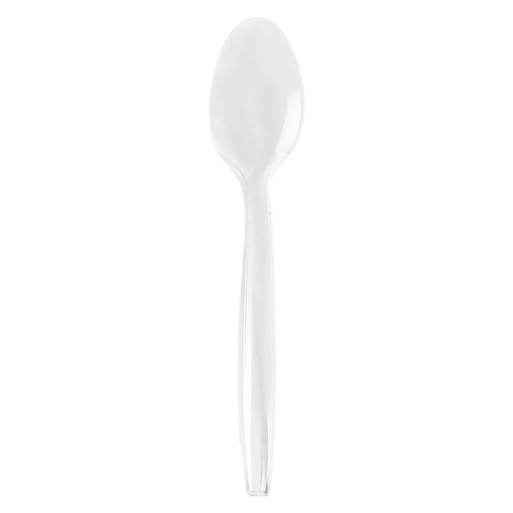 Clear Plastic Tea Spoons Disposable Cutlery Medium Weight Utensils 100 Count