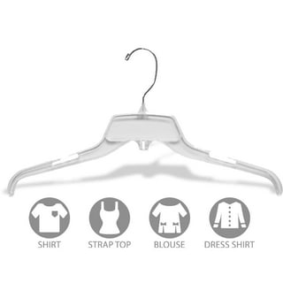 All Hung Up Hangers Plastic Coat Hangers, Clothes Hangers, Thin Plastic  Hangers, Color Plastic Hangers, Blouse Hangers (Smokey Clear, 6pk)