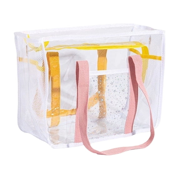 Clear Plastic Tote Bag Beach Travel Storage Organizer for Home Office Work