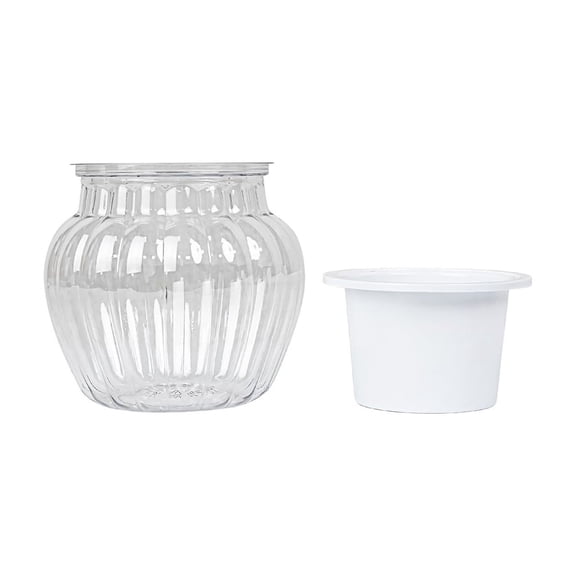 Clear Plastic Transparent Hydroponic Pot With Self Watering System For Lazy Gardeners And Houseplants
