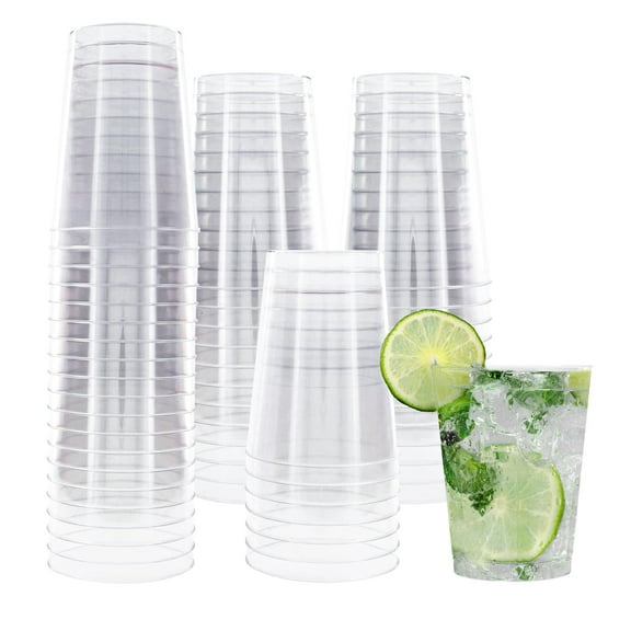 Clear Plastic Tumbler Glasses 10 oz 20 Count