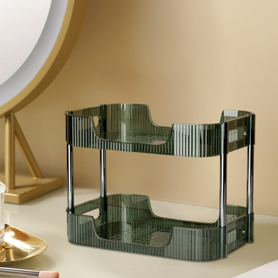 Clear Plastic Vanity Organizer, Bathroom Perfume Shelf, Acrylic Material, Adjustable Shelves, Modern Minimalist, Travel Ready, Home Essentials, Desk Storage\ TOPLIU