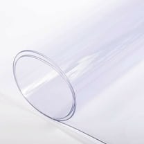 Clear Plastic Vinyl PVC Fabric Table Cover Tablecloth Protector for Dining Room Table Waterproof Spillproof Transparent Sheet Table Cover - Sold Folded