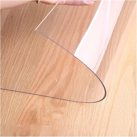 Clear Plastic Vinyl Rug Protector Cover Clear Vinyl Plastic Floor Protector Mat, for Office Chair/Pet/Tablecloth, Wear-Resistant Waterproof HD Transparent Rug for Home ( Size: 60x90cm(2ftx2.9ft) )
