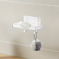 thumbnail image 1 of Clear Plastic Wall Mounted Bathroom Shelf No Drill Hanging Storage Rack for Toiletries, 1 of 6