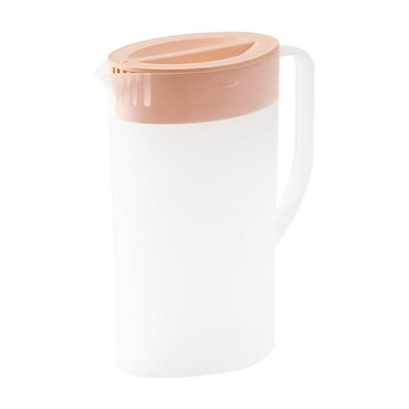 Clear Plastic Water Bottle Reusable Cold Hot Beverage Bottle Coffee Water Jar Iced Coffee Maker for Summer Home Use ( Pink )