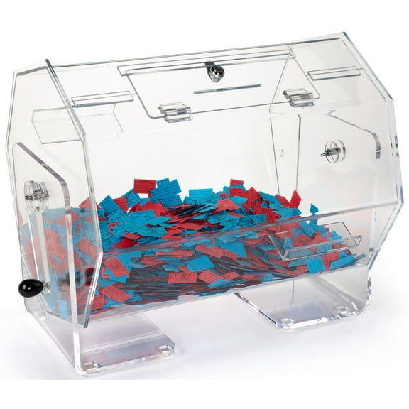 Clear Plexiglas Raffle Drum With Locking Hinged Door for Countertop Usage - Medium (RDRUM1620)
