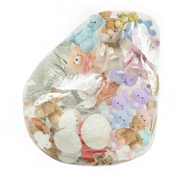 Clear Plush Toy Storage Chair Cover PVC Versatile Transparent Stuffed Toy Organizer Chair Cover Safe Storage Seat for Kids