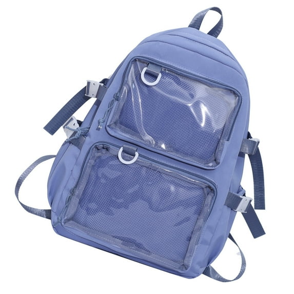 Clear Pockets Large Backpack Student Itabag for Women Uniform Pin Display