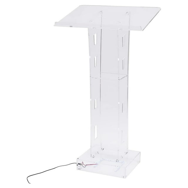 Clear Podium Stand WIth LED, Podium Pulpits for Churches Professional